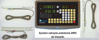 System odczytu położenia DRO na frezarkę.