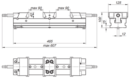 Imadło maszynowe podwójne 125x90mm - Bison 6632