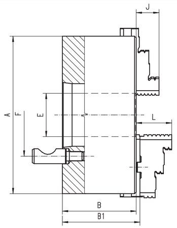 Uchwyt tokarski 630mm - Bison 3245-630-15