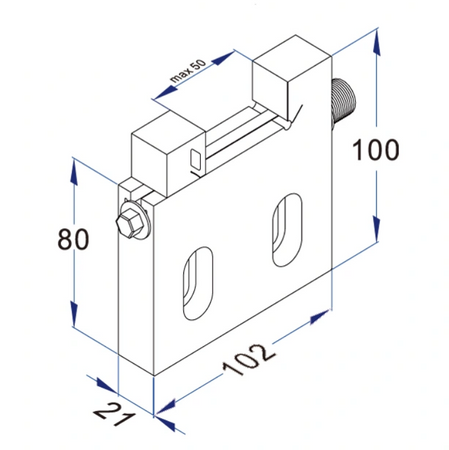 Imadło precyzyjne nierdzewne do EDM 50x21mm