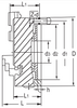 Uchwyt tokarski 3-szczękowy 325mm, montaż od czoła - Tajwan