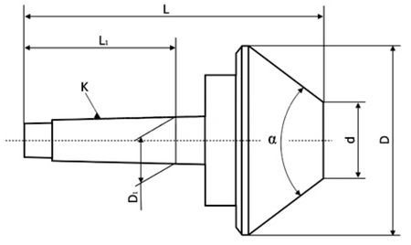 Kieł obrotowy centrujący do rur 40-160mm - Morse 4