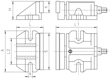 Imadło maszynowe dzielone 200mm - Bison 6522