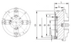 Uchwyt tokarski 4-szczękowy samocentrujący 165mm - Tajwan