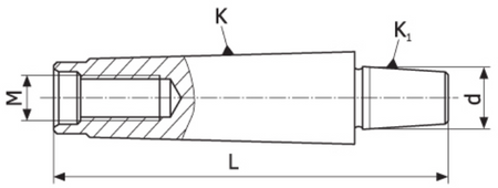 Trzpień wiertarski z gwintem MS4 - B16