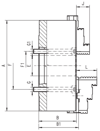 Uchwyt tokarski 630mm - Bison 3214-630-11