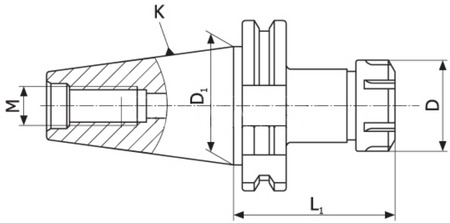 Oprawka zaciskowa do tulejek ER20 - DIN40 70mm