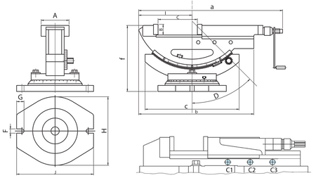 Imadło maszynowe kołyskowe hydrauliczne 110mm